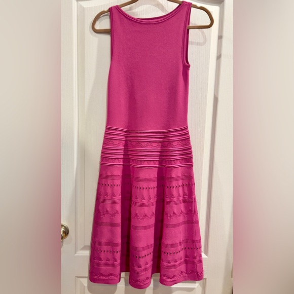 Lauren Ralph Lauren Dresses & Skirts - Lauren Ralph Lauren fuchsia stretch pointelle knit.  intricate cut outs. Size SP